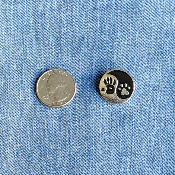 2/$20 Half and Half Hand Print Enamel Pin - Picture 3 of 3